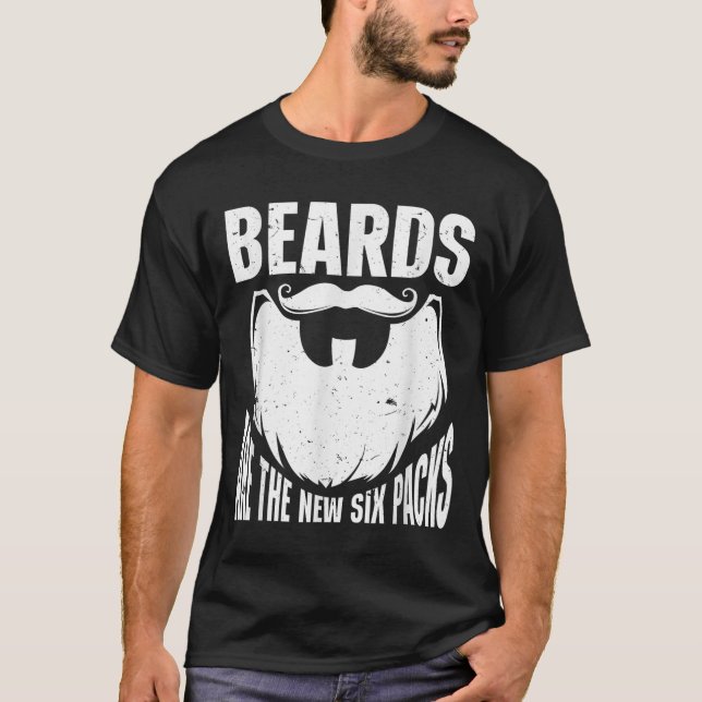 Camiseta Beard Quote Beards Are The New Six Pack  (Frente)