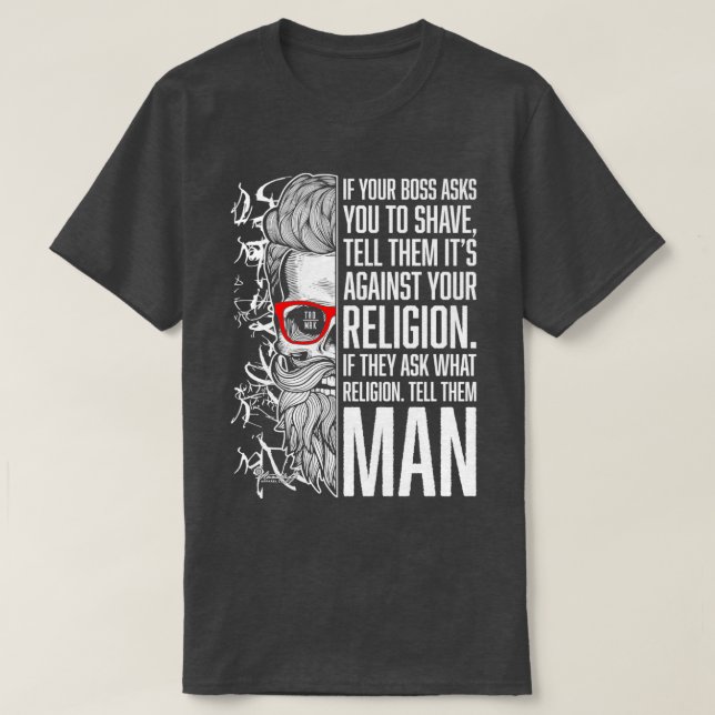 Camiseta Beard Religião do Homem (Frente do Design)