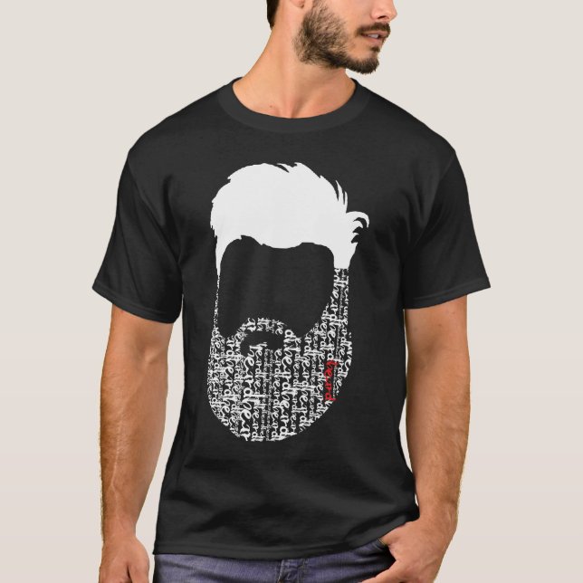 Camiseta beard rojo blanco (Frente)