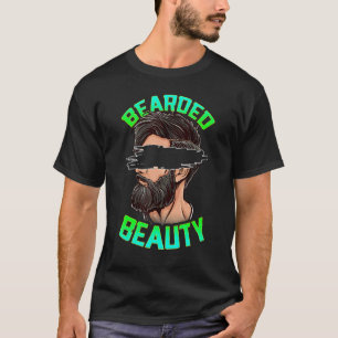 Camiseta Bearded Beauty Crescimento de Cabelo Facial Homens