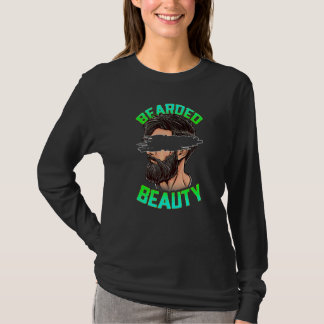 Camiseta Bearded Beauty Crescimento de Cabelo Facial Mascul