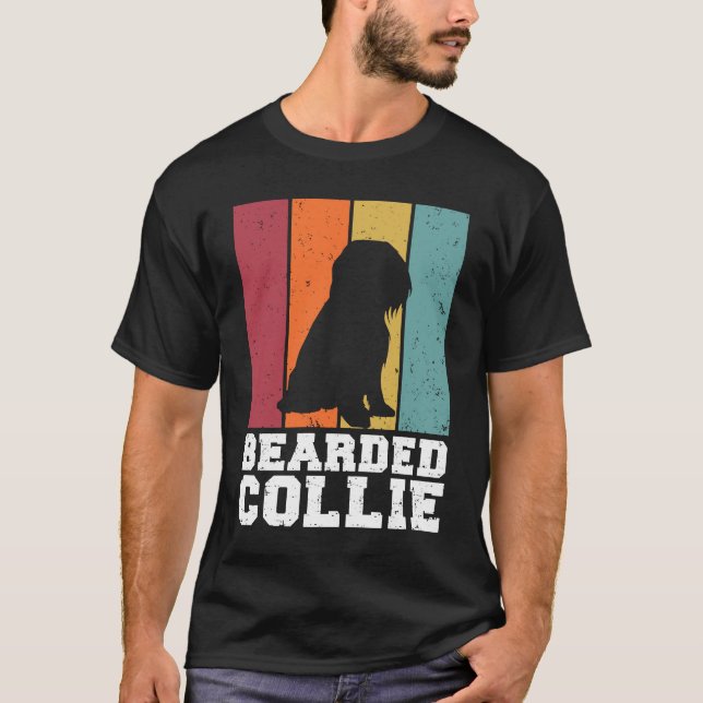 Camiseta Bearded Collie Vintage  1 (Frente)