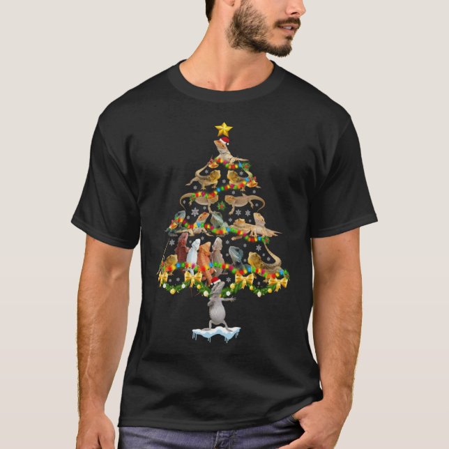 Camiseta Bearded Dragon Christmas Tree  Reptile  Xmas (Frente)