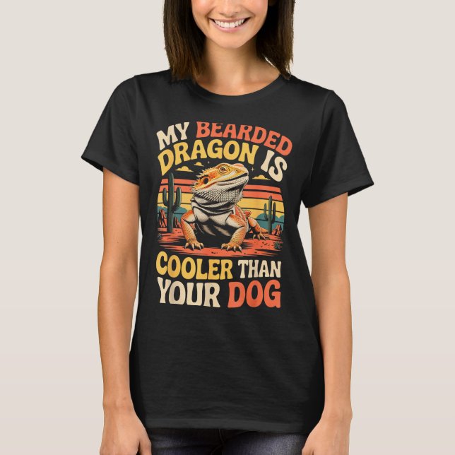 Camiseta Bearded Dragon Cooler Reptile Animal Beardie Beard (Frente)