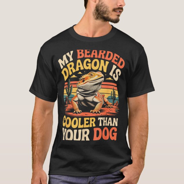 Camiseta Bearded Dragon Cooler Reptile Animal Beardie Beard (Frente)