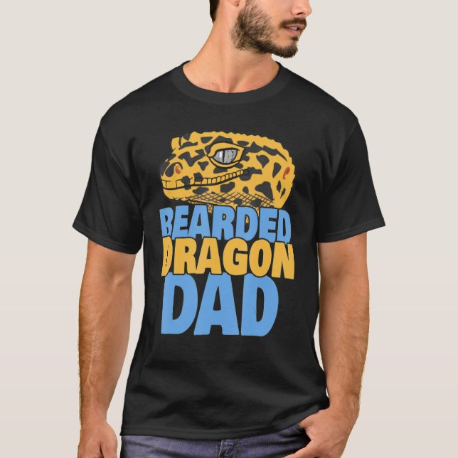 Camiseta Bearded Dragon Dad  Reptile Lizard  Dad Father (Frente)