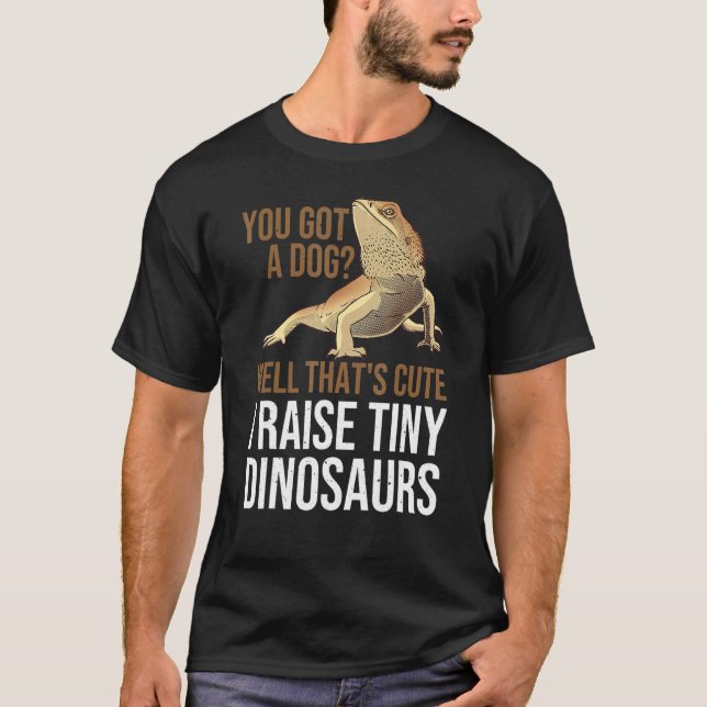 Camiseta Bearded Dragon  Men Women  I Raise Tiny Dinosaurs (Frente)