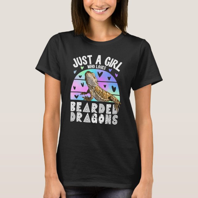 Camiseta Bearded Dragon T  Just A Girl Who Loves Bearded Dr (Frente)