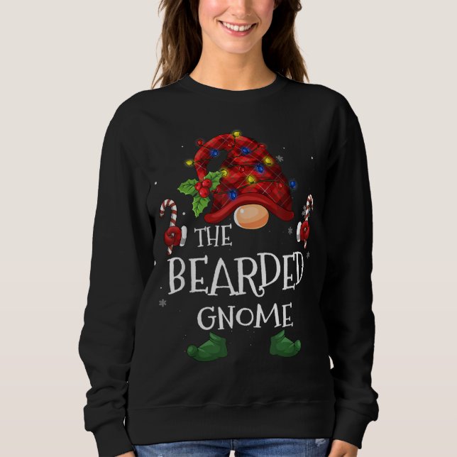 Camiseta Bearded Elf Buffalo Plaid Christmas Tree Light (Frente)