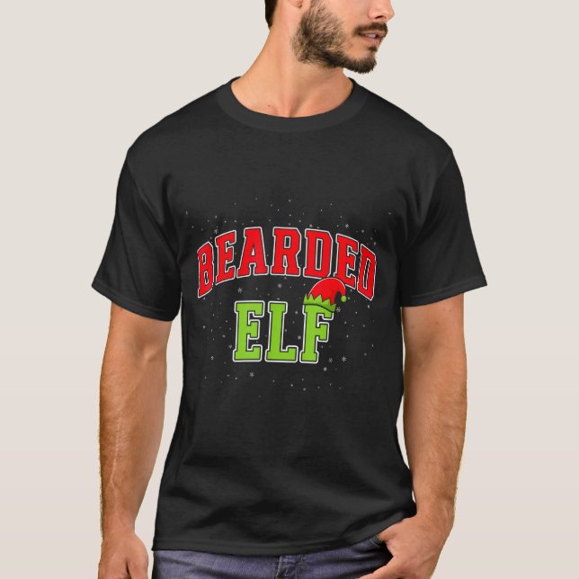Camiseta Bearded Elf Christmas Family Matching Group Xmas  (Frente)
