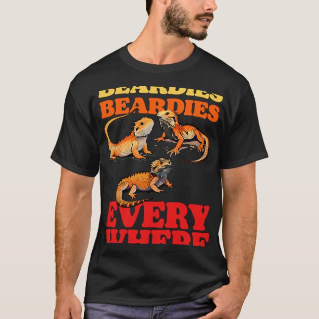 Camiseta Beardies Beardies Everywhere  Bearded Dragon Pet L (Frente)