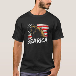 Camiseta Bearica American Grizzly Bear Legal Patriótico EUA