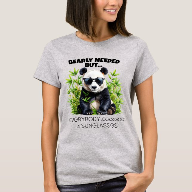 Camiseta Bearly Needed Panda Shades Pun – ELGIS (Frente)