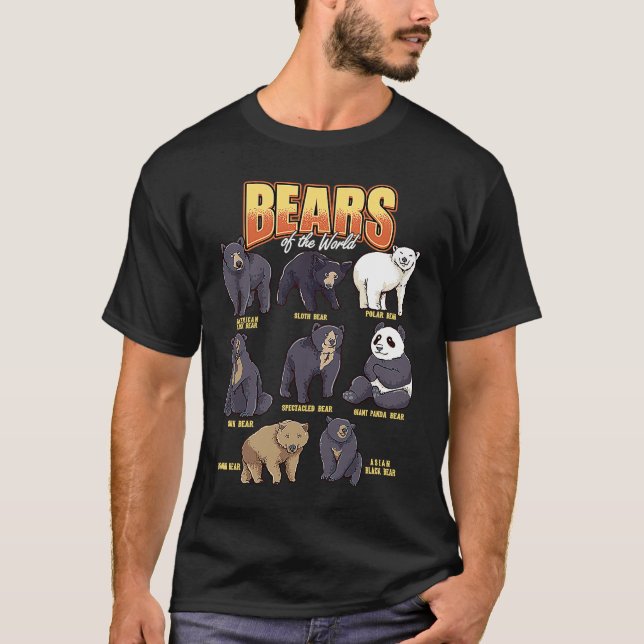 Camiseta Bears Animals of the World Wildlife Zoo Animal Bea (Frente)