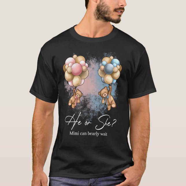 Camiseta Bears Balloons Mimi Pode Esperar Revelação de Gêne (Frente)