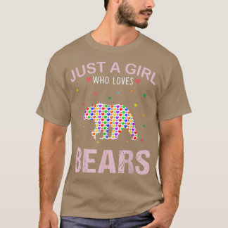 Camiseta Bears Lover Girls Women Apenas uma garota que ama