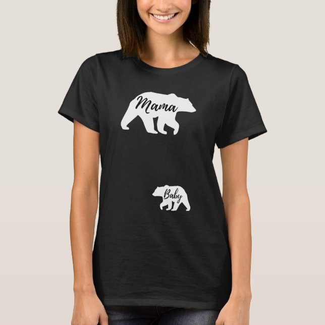 Camiseta Bears Mãe Bebê Gravidez Anúncio Maternidade (Frente)