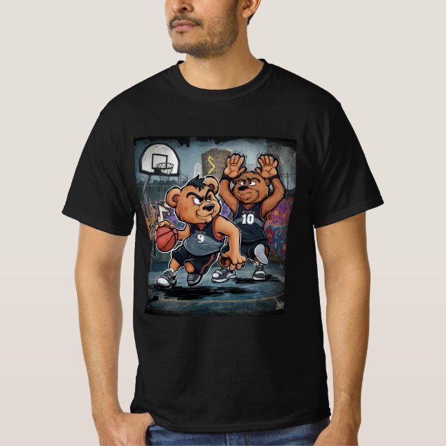 CAMISETA BEARS PLAYING BASKETBALL  (Frente)