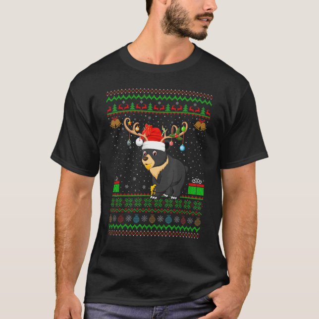 Camiseta Bears Santa Hat Correspondendo ao Natal do Urso Fe (Frente)