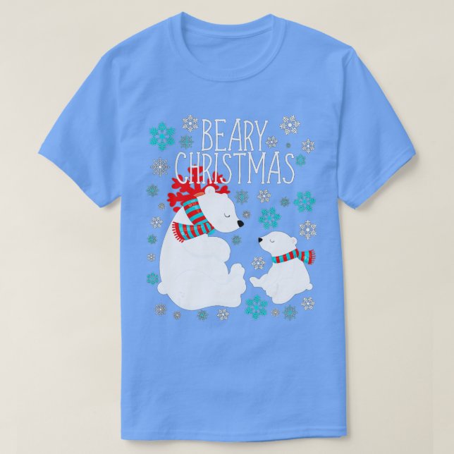Camiseta Beary Christmas Polar Bears Engraçado Presente de  (Frente do Design)