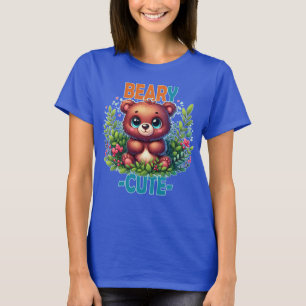 Camiseta Beary Cute. Teddy Bear a sorrir. Arma engraçado