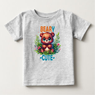 Camiseta Beary Cute. Teddy Bear a sorrir. Arma engraçado