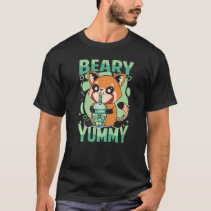 Camiseta Beary Yummy Cute Red Panda Milk Tea 1