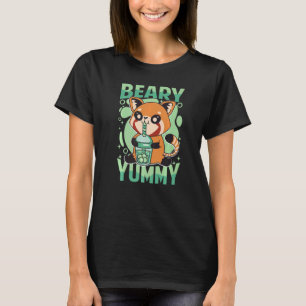 Camiseta Beary Yummy Cute Red Panda Milk Tea 1