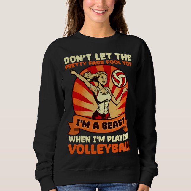 Camiseta Beast When Playing Volleyball Volleyball Player (Frente)