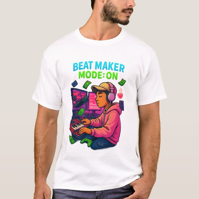 Camiseta “Beat Maker Mode: ON – Producer T-Shirt” (Frente)