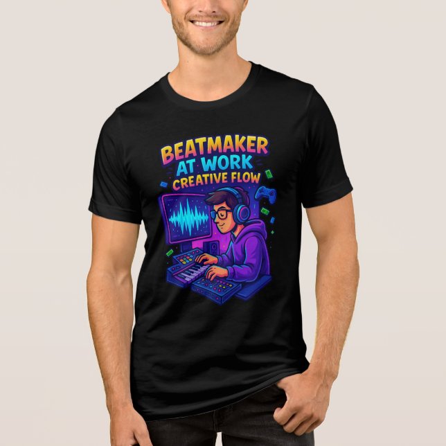 Camiseta “Beatmaker at Work – Creative Flow T-Shirt” (Frente)