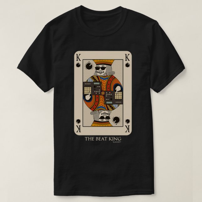 Camiseta Beatmaker King Card para Produtor de Música e Dj 1 (Frente do Design)