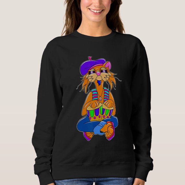 Camiseta Beatnik Hippy Cat (Frente)