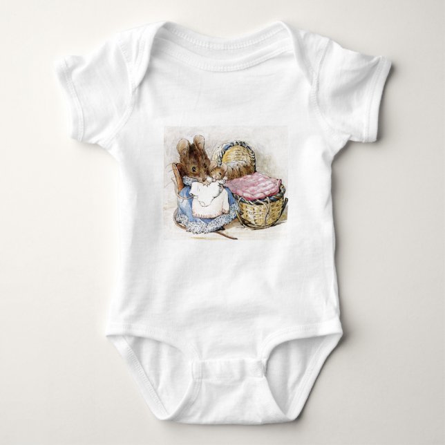 Camiseta Beatrix Potter, Rato-Mãe e Bebês (Frente)