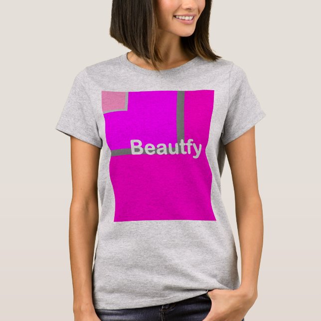 Camiseta Beautfy cinza de mulheres (Frente)
