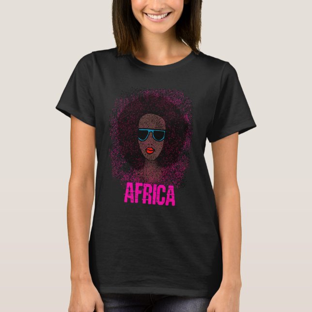 Camiseta Beautiful Africa Afro women hair safari pride (Frente)