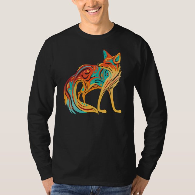 Camiseta Beautiful Artistic Fox Animal (Frente)