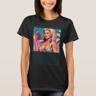 Camiseta Beautiful Beach Girl In Retro Style