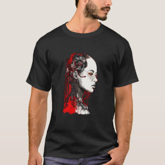 Camiseta Beautiful Cyborg Gothic Woman Trash Polka Art