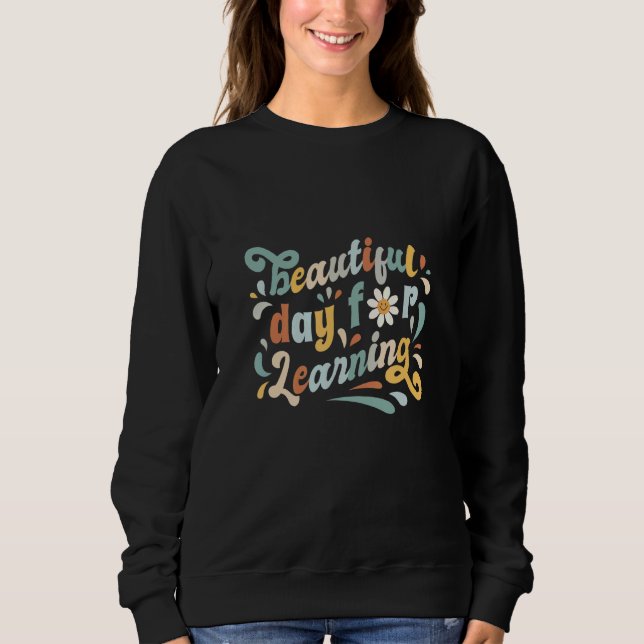Camiseta Beautiful Day For Learning Retro Teacher Students  (Frente)