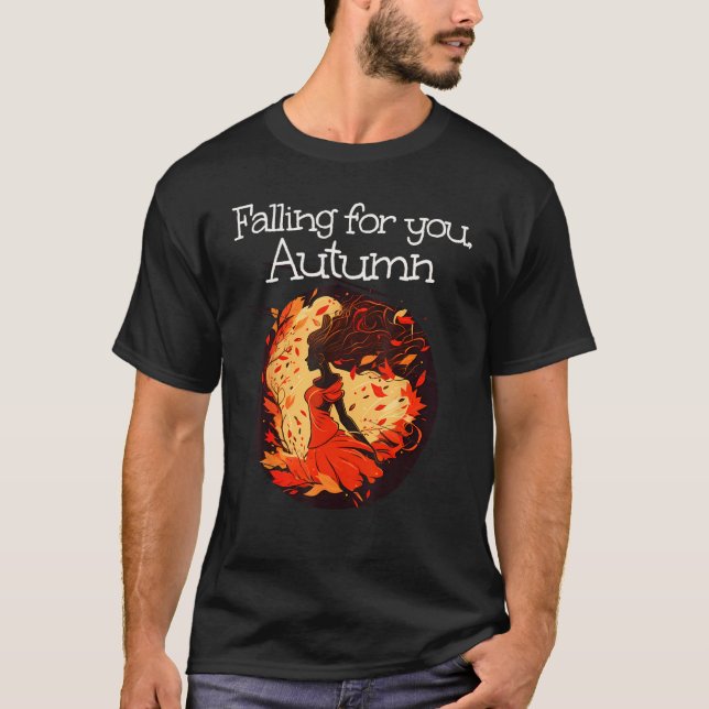 Camiseta Beautiful Leaves Lady falling for Autumn (Frente)