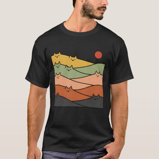 Camiseta beautiful mountains cats (Frente)