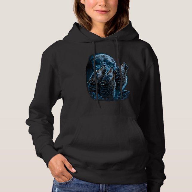 Camiseta Beautiful Night Time Wolf Howling At Moon (Frente)