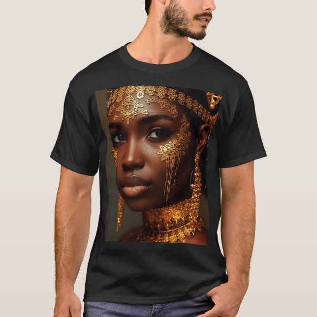 Camiseta Beautiful Nubian Goddess in Gold (Frente)