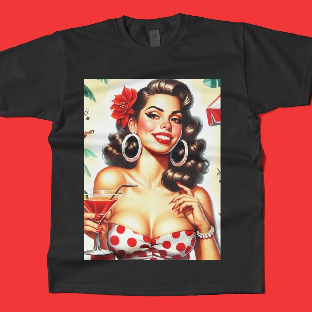 Camiseta Beautiful Retro Woman Illustration (Criador carregado)
