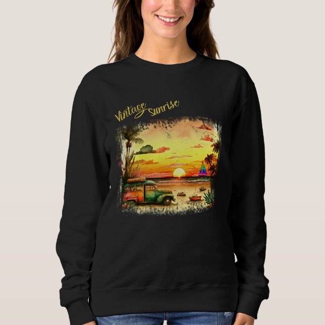 Camiseta Beautiful Vintage Summer Island Sunrise (Frente)