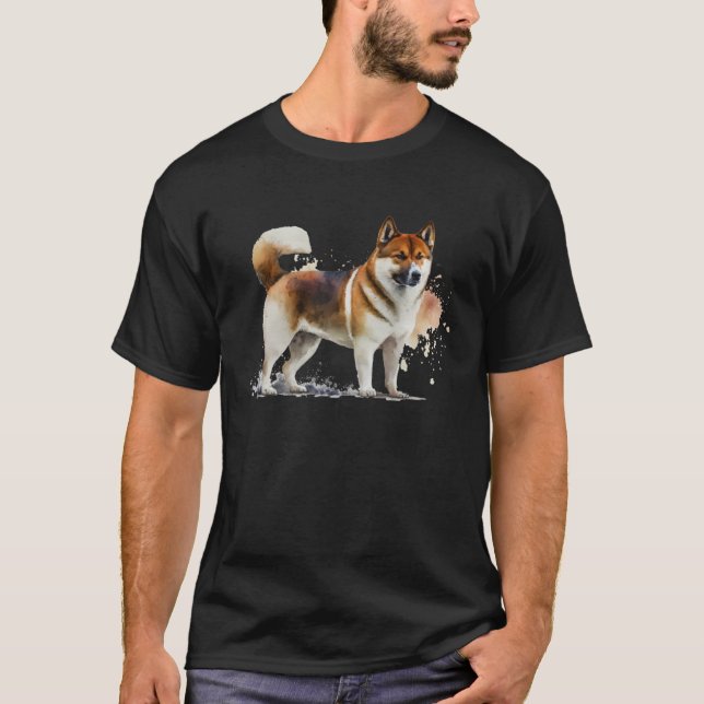 Camiseta Beautiful Watercolor Akita Portrait (Frente)