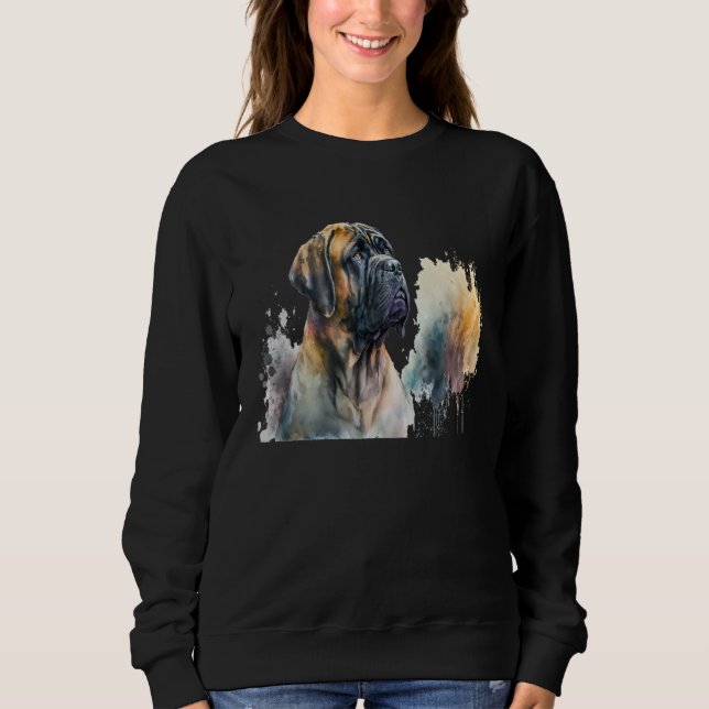 Camiseta Beautiful Watercolor Mastiff Portrait (Frente)