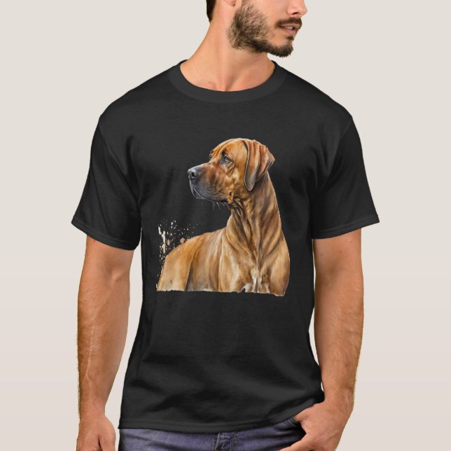 Camiseta Beautiful Watercolor Rhodesian Ridgeback Portrait (Frente)