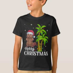 Camiseta Beaver Amantes Masculinos Mulheres Árvore de Natal
